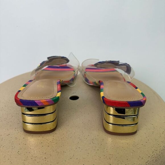 J. Renee Women’s Roline Clear/Bright Multi Beaded Fish Slip In Block Heel Sandal - Picture 11 of 14